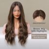 BLONDE UNICORN's Long Wavy Brown Lace Front Wig – Embrace Ombre Elegance and Comfort with Synthetic Hair and Hand-Tied Realism