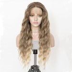 Ash Blonde Synthetic Lace Front Wig - Long Loose Wavy, Glueless with Brown Root Dirty Blonde Highlights - Natural Curly Beauty for Daily and Party Use 🎉💁‍♀️