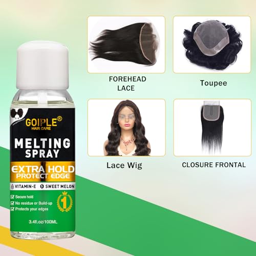 Get the Perfect Blend with Lace Melting Spray Kit - Strong Hold, Natural Look, and Sweet Melon Scent! 🍈