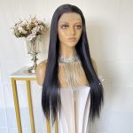 Natural Color 13x6 Lace Wigs: Long Straight Synthetic Lace Front Wig 24 Inch, Pre Plucked for Everyday Glam