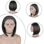 Straight Bob Headband Wig - a 10-inch blend of black and brown perfectio