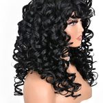 Long Curly Afro Wig for Black Women - Big, Bouncy, and Fluffy with Unique Bangs