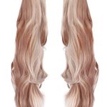 Light Pink Junko Enoshima Cosplay Wig - Long Synthetic Wig with 2 Bears and Hair Accessory for a Magical Costume Transformation