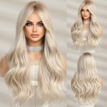Transform Your Look with Long Ombre White Blonde Wavy Wig