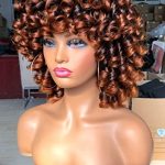 Sweece 14 Inch Short Curly Wig - Afro Kinky Curly Wigs with Bangs in Stunning Ombre Brown, Perfect for Every Occasion