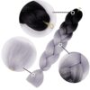 AIDUSA's 24-inch Ombre Gray Jumbo Braiding Hair - 5pcs Synthetic Extensions for Stunning Box Braids and Crochet Styles