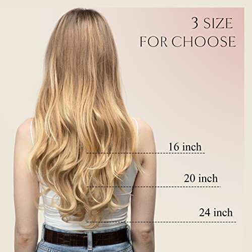 SARLA U Part Wavy Hair Extensions - Instantly Transform Your Look with Long, Full Hair in Light Auburn