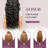 6PCS 24" Black Clip-In Hair Extensions for Long, Beautiful Waves