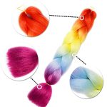 Vibrant Rainbow Ombre Braiding Hair - 5Pcs Set for Bold and Colorful Twists