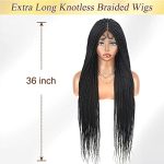 Alebery 36" Full Lace Knotless Box Braided Wigs - Quick Install and Realistic Look