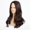 IEBIYO Men's Long Brown Wig, Middle Part Wavy Wig for Cool Men, Perfect for 60s 70s Hippie Look, Heat Resistant Synthetic Halloween Costume Wig