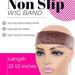 Hair Velvet Non Slip Wig Band for Glueless Lace Wigs - Adjustable Velcro Headband for Wig Security