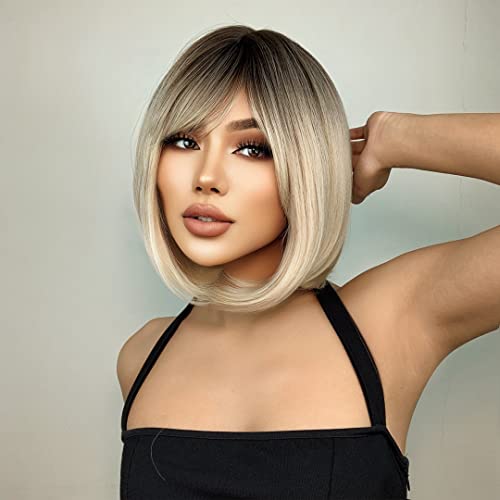 Mohigirl's Stunning Short Blonde Bob Wig – Natural Looking, Shoulder Length, Perfect for Daily Wear and Special Occasions