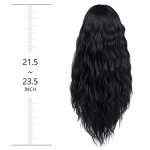 Black Lace Front Wigs for Women 130% Density Long Wavy Synthetic Wig 28 inches