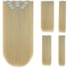 Blond Clip Hair Extensions 22" Straight Hair Pieces
