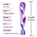 Colorful Braiding Hair Extensions – Stand Out with 24-Inch Rainbow Jumbo Braids