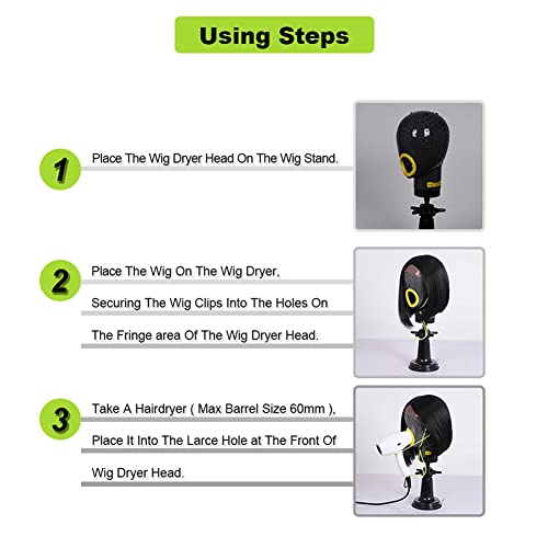 Wig Stand Head Fresh: Innovative Wig Drying Holder with Quick Dry Technology for Styling, Air Drying