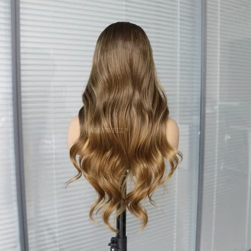 SALLYWELL Ombre Brown Lace Front Wigs - Elevate Your Style with Premium Synthetic Elegance
