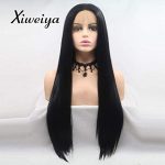 Xiweiya's Silky Straight Lace Front Wig - Long, Thick, and Natural 1B# Black Beauty