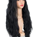 Black Lace Front Wigs for Women 130% Density Long Wavy Synthetic Wig 28 inches