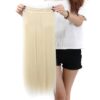 S-noilite Elegant 30-Inch Longest Straight Bleach Blonde 3/4 Full Head Clip in Hair Extensions - Transform Your Look Instantly with High-Quality Synthetic Fiber