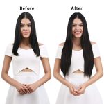 Multi-Length 20" 22" 24" Long Straight Synthetic Clip-in Hair Extensions - 4 PCS Set in Gorgeous Dark Brown