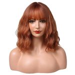 Incohair Dark Orange Short Curly Bob Wig - Vibrant and Heat-Resistant Synthetic Hair for Effortless Cosplay and Party Glam