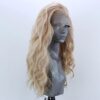 RDY Ash Blonde Long Wavy Lace Front Synthetic Wig: 24inch Mix Blonde Elegance for Women - Heat Fiber, Cosplay, and Daily Use Hair