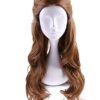 Long Brown Wavy Synthetic Hair Wig - Perfect for Belle