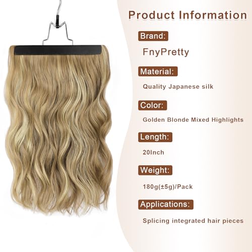 Golden Blonde Mixed Highlights - 20 Inch Spliced Clip-In Hair Extensions for Effortless Elegance