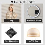 Long Ombre White Blonde Wavy Wig - Premium Synthetic Fiber for Daily Glam or Cosplay Magic
