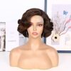 Short Curly Bob Wig - Effortless Glamour for Black Women, Synthetic Lace Front Wig with Body Wave, Wear-and-Go Brown Wig for Beginners