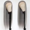 Long Straight Synthetic Lace Front Wigs, 180 Density, Heat Resistant Gray Wig for Versatile Styles