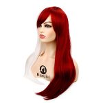 Long Straight Anime Cosplay Wig for Women Red White Synthetic Halloween Hair Wig