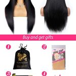 CAREKISS 26-inch Straight Lace Front Wig - 100% Human Hair, Free Parting, Pre Plucked with Baby Hair