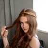 Upgrade Your Style with Lulu Two Strand Braided Headband - Strawberry Blonde Synthetic Hair Extension for Effortless Elegance