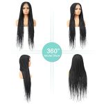 Humistwbiu Double Lace Front Box Braid Wig - Japan-made 36 Inch Knotless Braided Wig with Baby Hair (Color 1B)