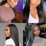 CAREKISS 26-inch Straight Lace Front Wig - 100% Human Hair, Free Parting, Pre Plucked with Baby Hair