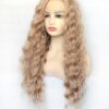 BLUPLE Ash Blonde Curly Lace Front Wig: Experience the Ultimate Blend of Style and Comfort with Long, Wavy, and Half Hand-Tied Synthetic Hair