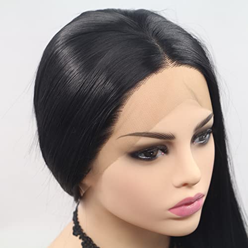 Xiweiya's Silky Straight Lace Front Wig - Long, Thick, and Natural 1B# Black Beauty