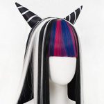 Long Black Wigs featuring Integrated Horns – Perfect for Mioda Ibuki Cosplay, Halloween, and More