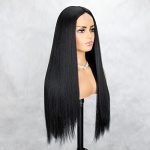 26 Inch Natural Black Lace Front Wig - Silky Smooth Everyday Elegance for Women