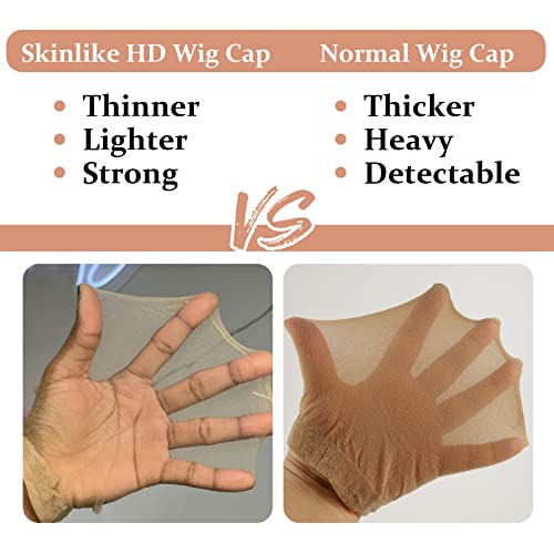 Unlock Seamless Elegance with Skinlike HD Wig Cap - 4 Pieces for Lace Front Wigs, Ultimate Comfort and Invisible Beauty