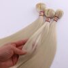Blonde Silky Straight Synthetic Hair Weave - 3 Bundles of 613# Heat Resistant Fiber for Effortless Elegance