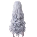 ANOGOL Gray Blue Long Wavy Cosplay Wig with Horn - Perfect Wig for Anime Cartoon Costume Parties!