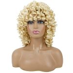 Soft Fluffy Curly Wig with Bangs - Short Blonde Kinky Curls for Black Women, Perfect for Any Occasion