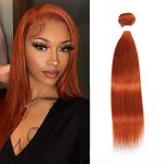 Elevate Your Style with REMY Hair Dark Orange Color Hair Bundle – Vibrant #350 Burnt Ginger Orange for a Professional Weave