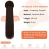28" Drawstring Ponytail Extensions - Dark Brown Straight Synthetic Hairpiece for Effortless Volume and Length