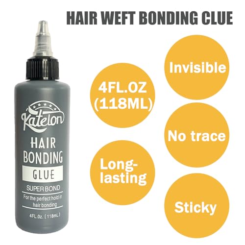 Wig Adhesive 4oz - Fast-Action Black Waterproof Bonding Glue for Hair Extensions
