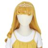 Yan Dream Princess Wig for Kids Girls – Golden Long Curly Wig with Bangs and Crown for Halloween Costume and Cosplay